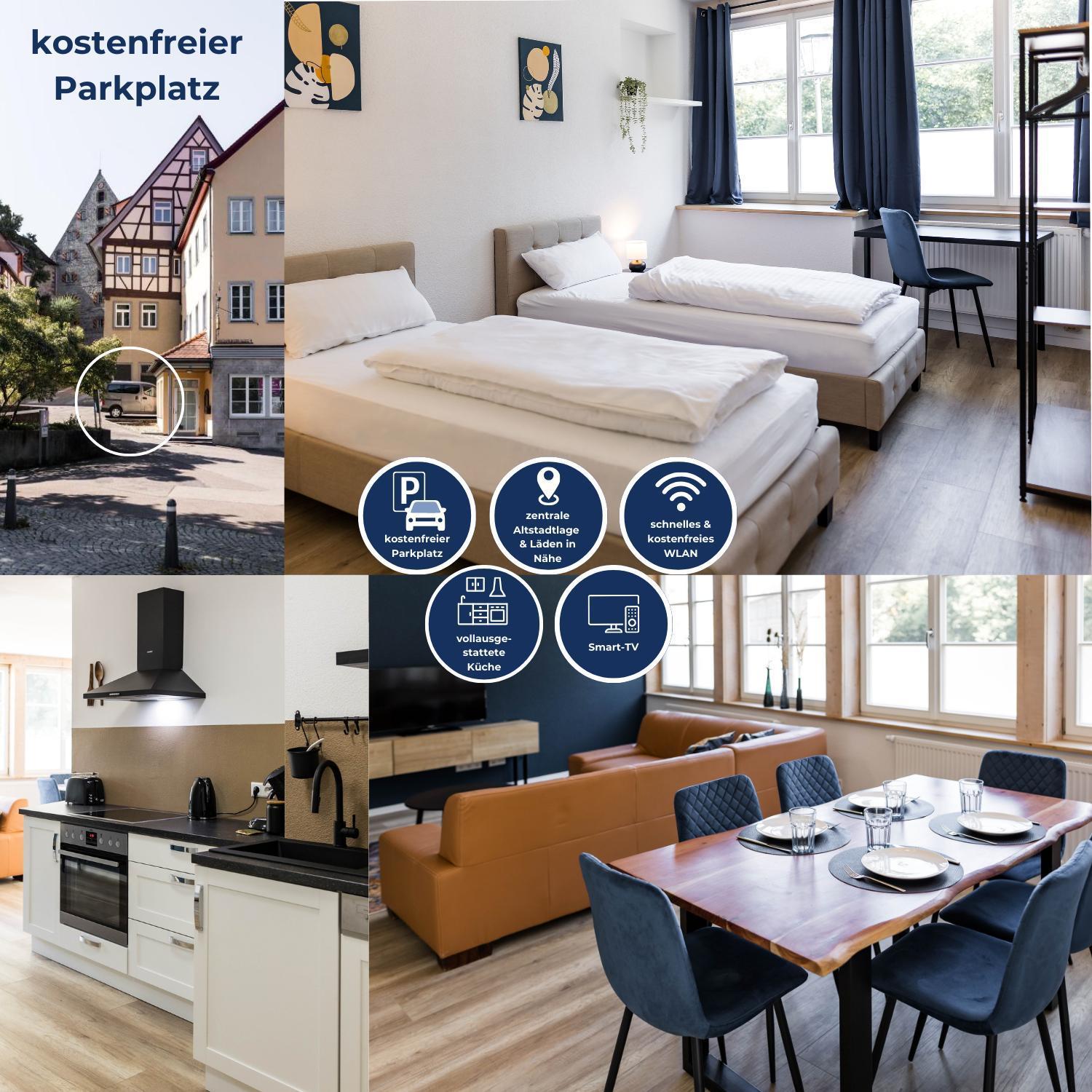 3 Bedroom Altstadtwohnung Mit Parkplatz, Tolle Lage In Schwaebisch Hall, Bis 8 Personen Exterior foto
